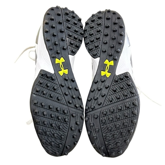 Under Armour lace up white/neon/silver athletic sneaker size 8 - Picture 7 of 10